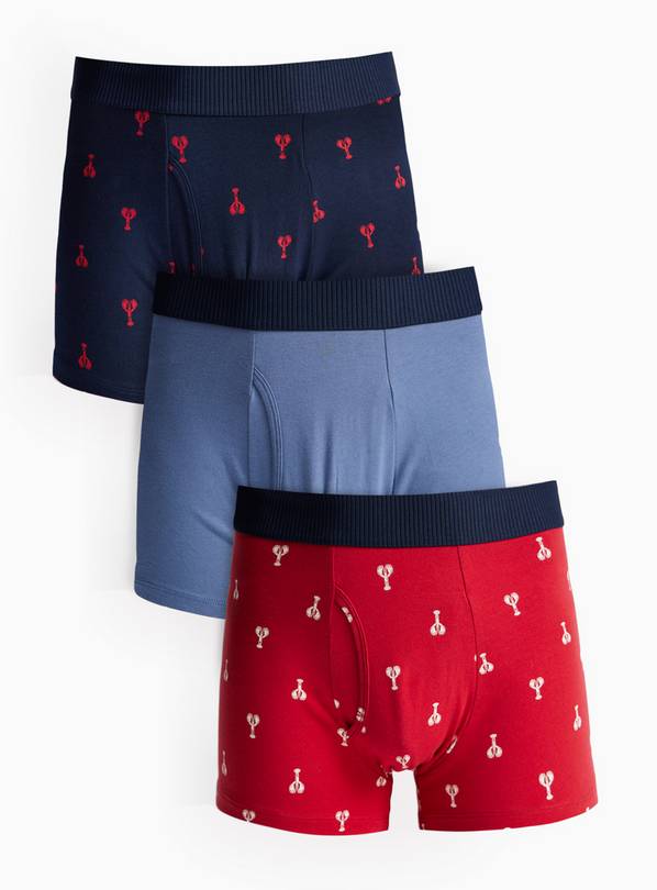 Lobster Print Trunks 3 Pack XL